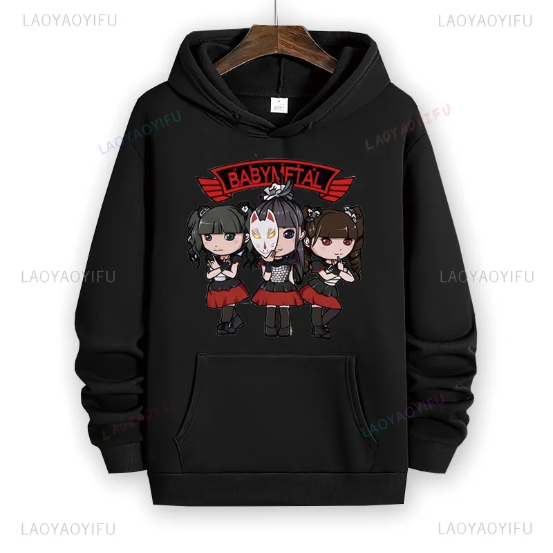 New Arrival Japan Babymetal Hooded Women Men Harajuku Pullovers Girl Boy Streetwear Harajuku Funny Clothing Hipster Streetwear