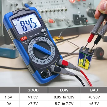 CEM direct sales 2000 counts auto range compact digital multimeter with resistance, frequency, capacitance, temperature tests