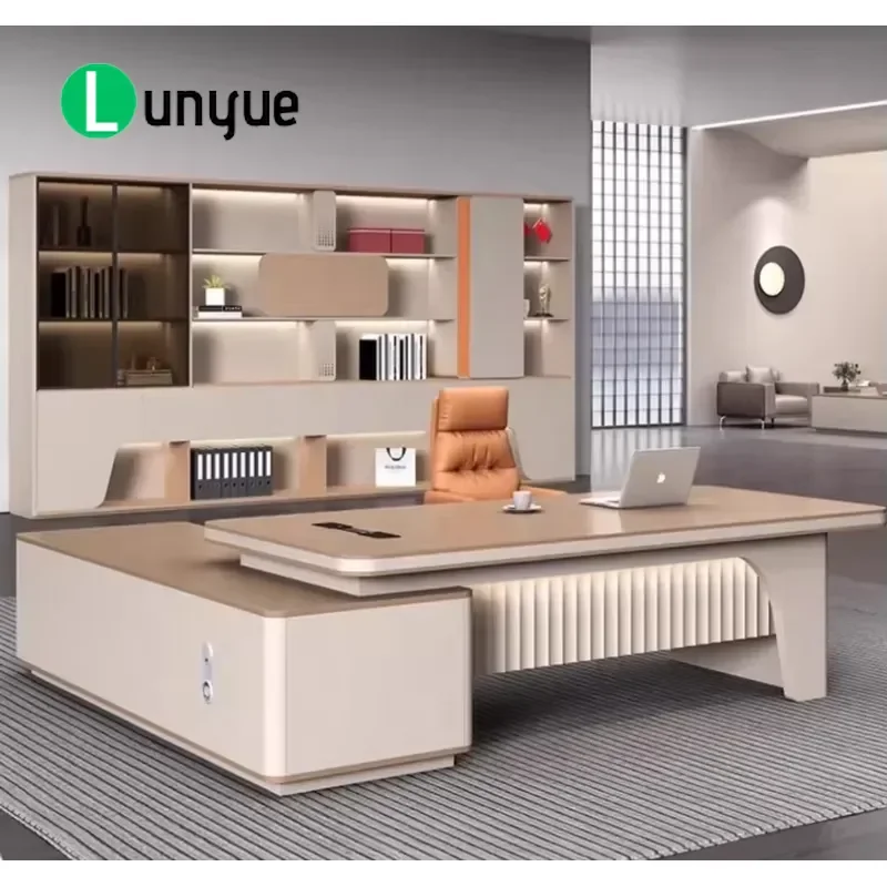 Luxury Modern L-Shaped Executive Desk High-end New Design for Office Building Project Wholesale Furniture