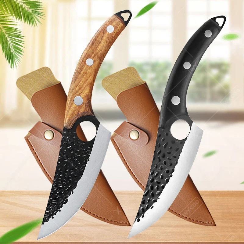 Cuchillo de cocina WXCOO, cuchillo de carnicero forjado hecho a mano, cuchillo de cocinero profesional para Chef, cuchillos para deshuesar, cuchillo para carne, cortador de verduras