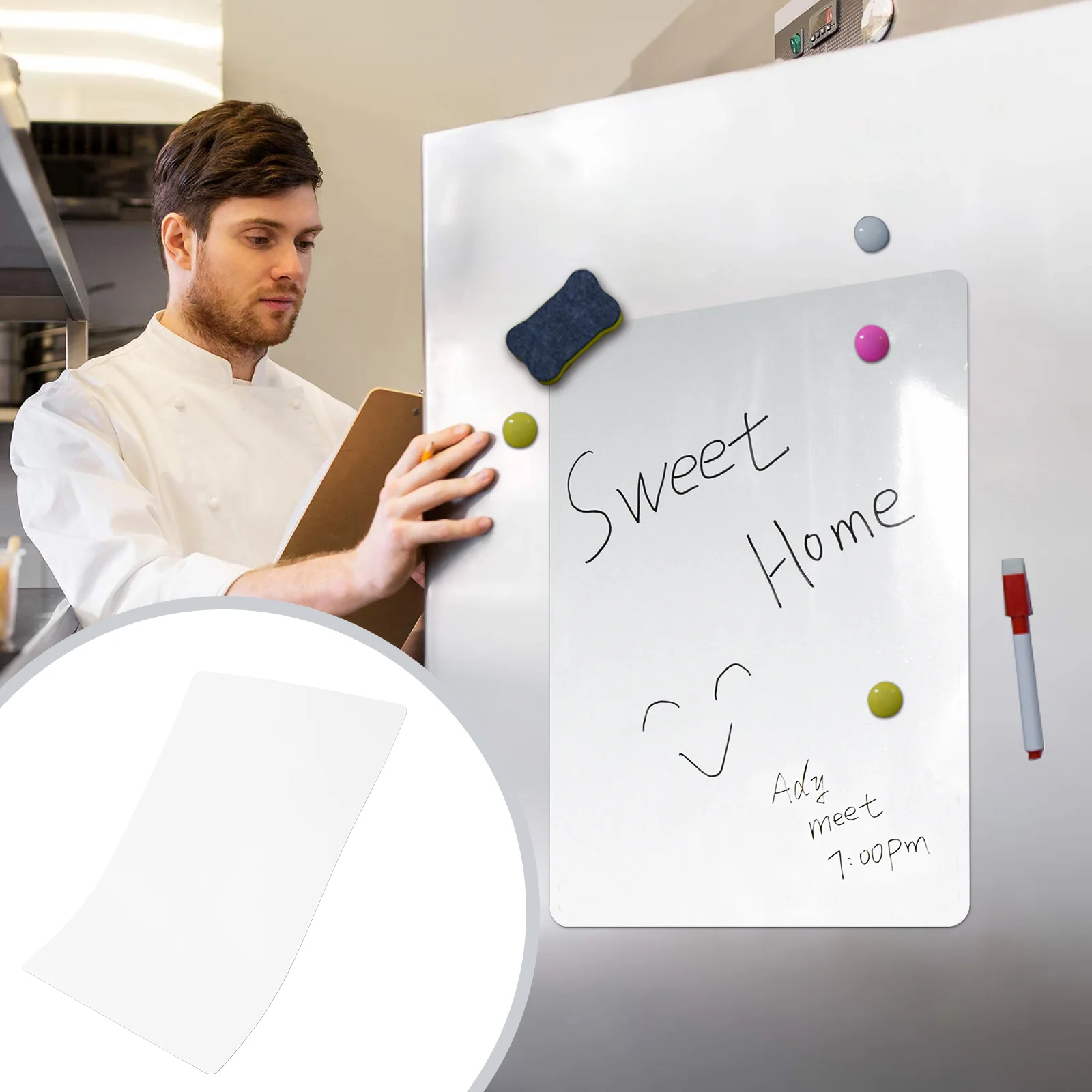 Whiteboard Magnet Magnetic Wall Stickers Self-adhesive Tips Pad Dry Erase Pvc Refrigerator