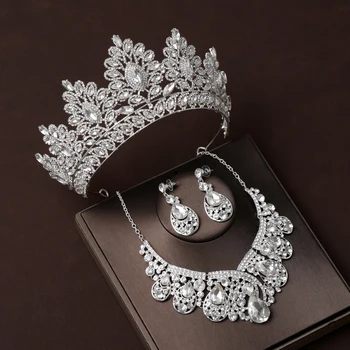 Bridal luxury crown 3-piece artificial crystal sweet birthday set
