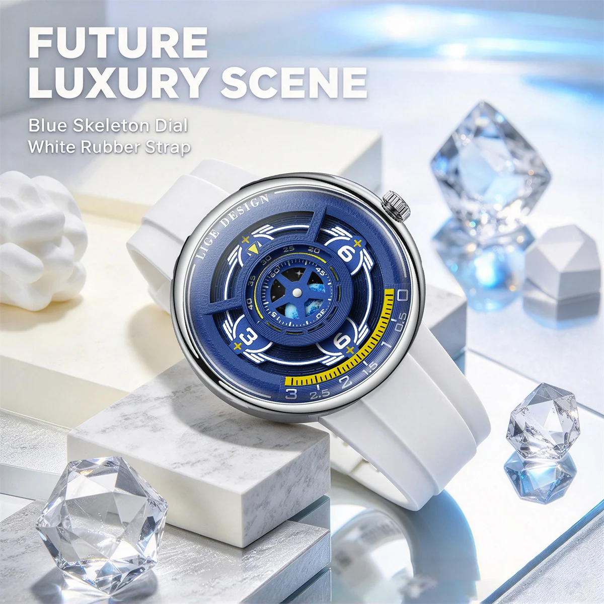 LIGE Unique Men's Quartz Watch Creative Fashion Waterproof Planet Pointer Cool Silicone Men's Luxury Watch reloj