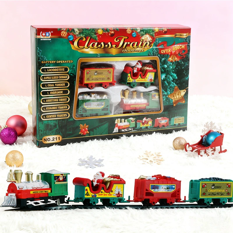 متوفر عيد الميلاد تجميع قطار السكك الحديدية مجموعة شجرة عيد الميلاد الديكور المسارات اللعب هدية السنة الجديدة هدية الكريسماس للأطفال 2026 #1