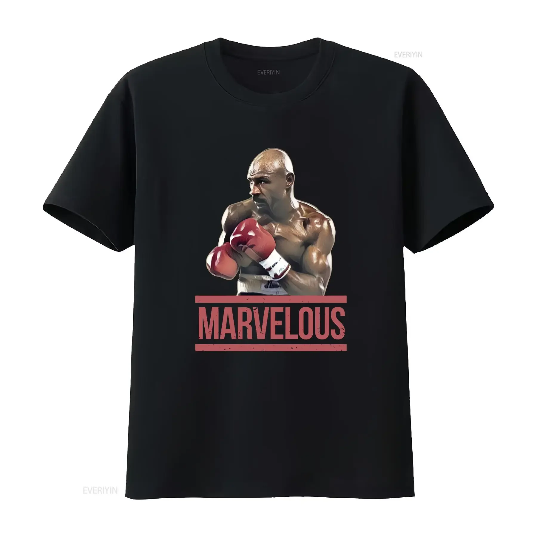 Camiseta Retro Vintage para Hombre Marvelous Marvin Hagler Boxer Boxing Legend, DGV Vintage con Gráfico Lavado, Elegante, Suave y Transpirable