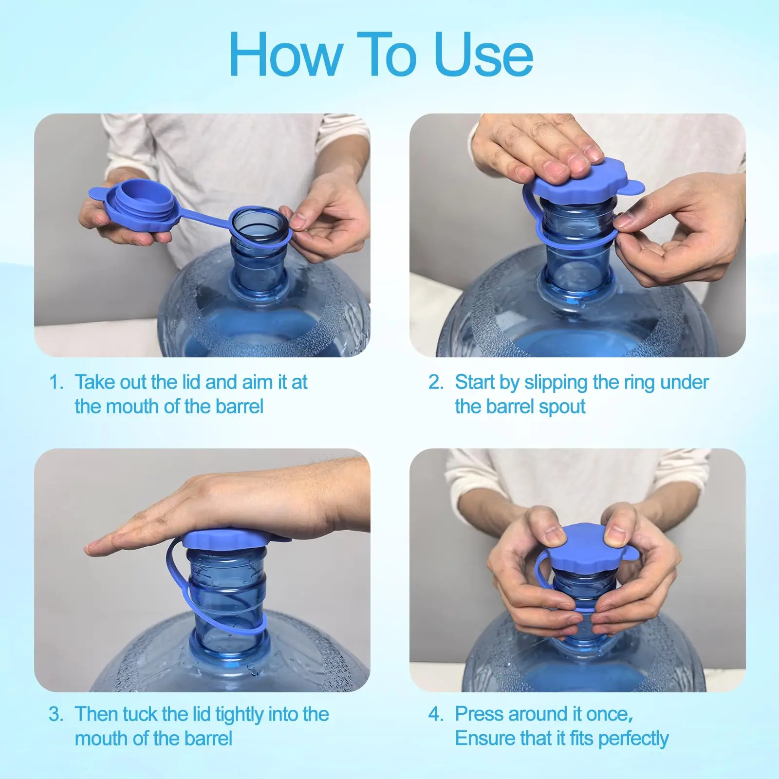 10/40/80 PCS Silicone Water Jug Cap Upgrade Reusable Replacement Caps Non Spill Lids for 5.5cm Diameter Water Bottle