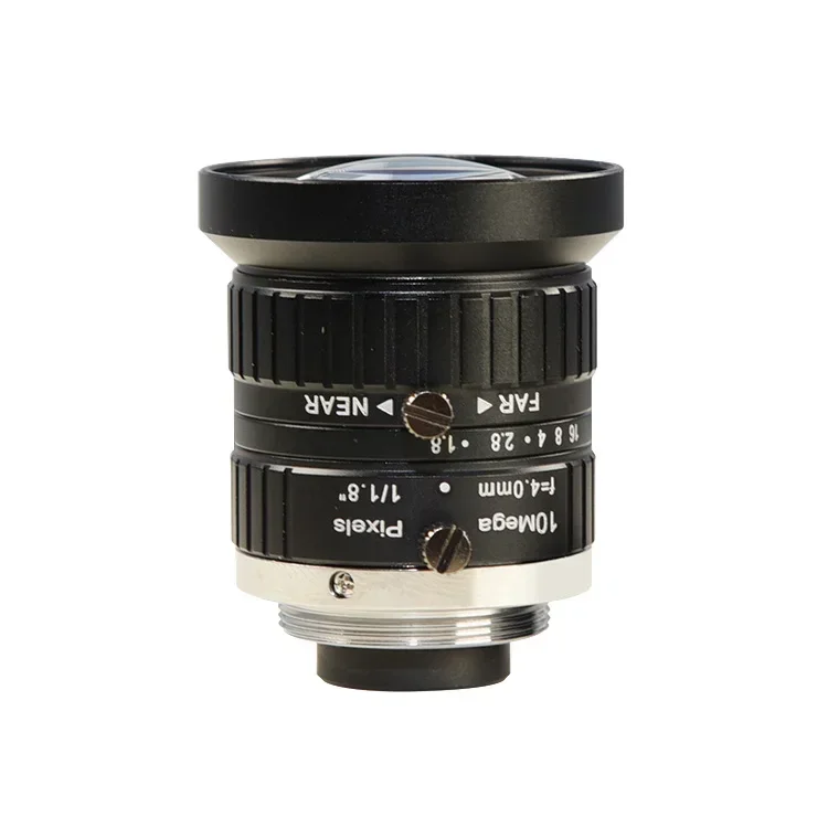 10MP Low Distortion Manual Focus and Adjustable Aperture 4mm Length C Mount Lens  for Industrial Camera