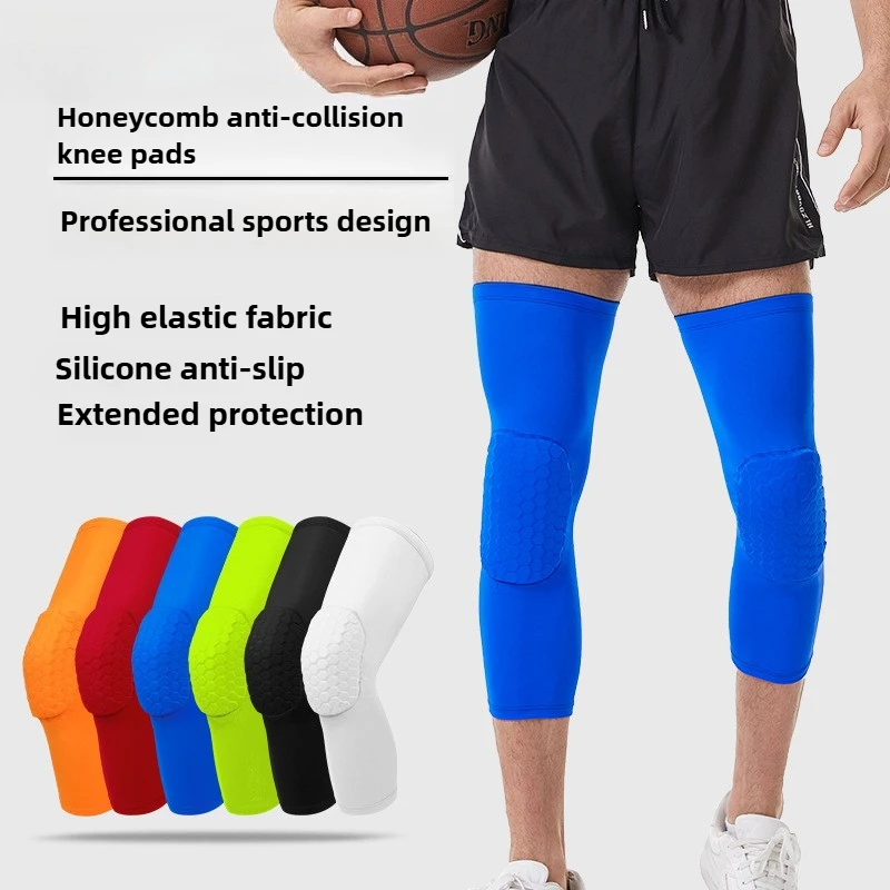 Compression Sports Basketball Gear Honeycomb Knee Pads Anti-Collision Elastic Knee Guards for Training Protective Equipment