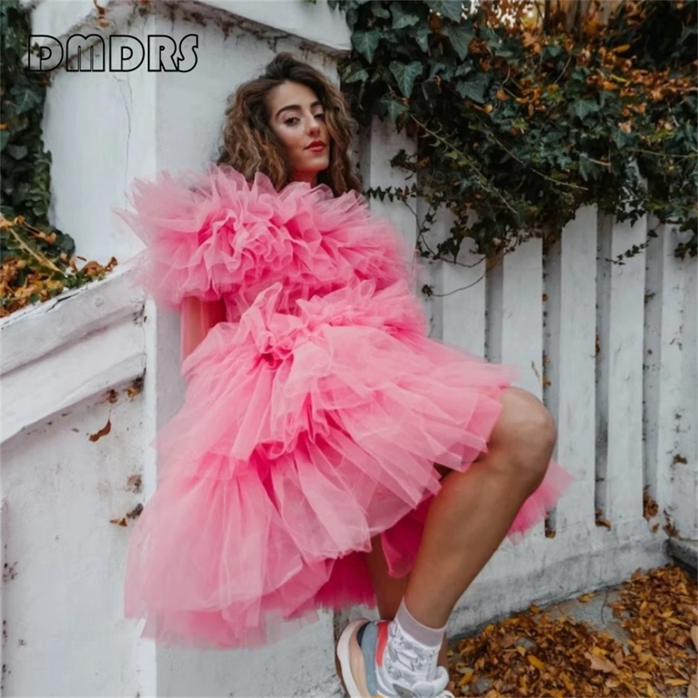 120 Colors Puffy Tulle Dress Mini Short Amazing Dress Photo Session Dresses Long Sleeves High Neck Custom Size