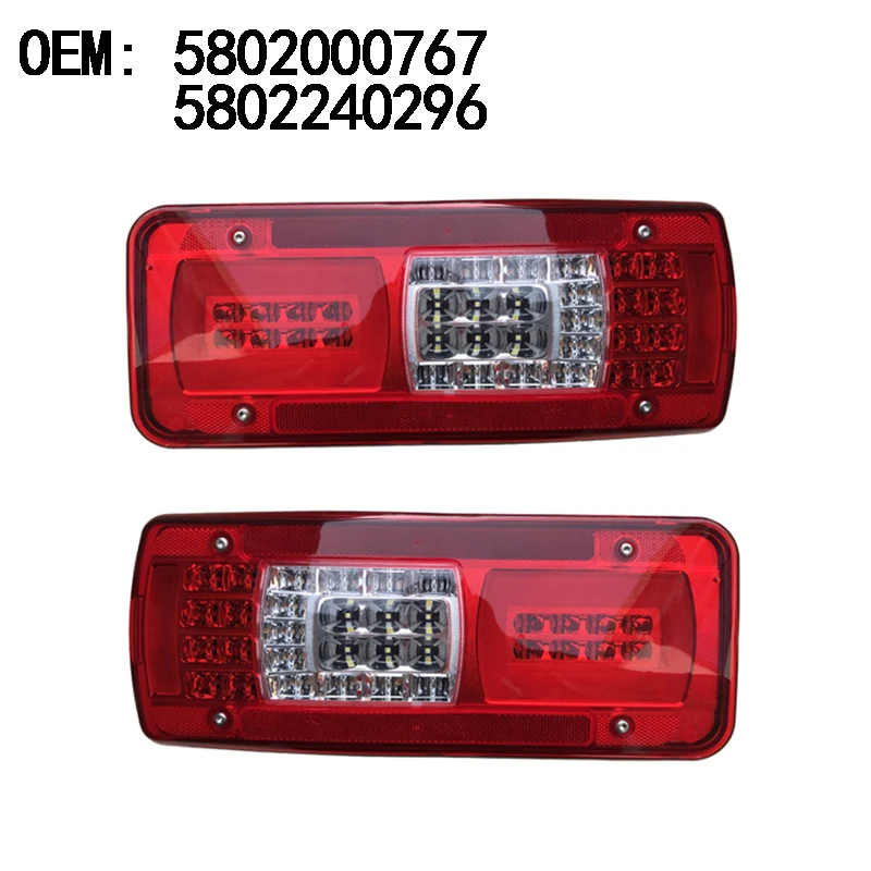 1 pçs 24v led luz traseira da cauda lâmpada se encaixa para iveco stris trakker 2016 + caminhão led luz da cauda e aprove 5802000767 5802240296
