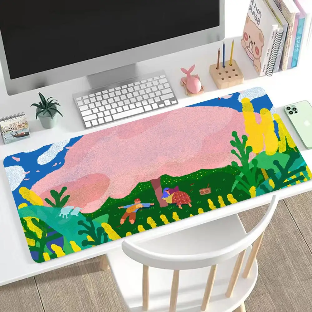 

Digital Painting Of The Green Plants1 Mouse Pad Cute HD Mousepad Pad Extended Gaming Keyboard LargeMouse Pad Gamer Mousepad