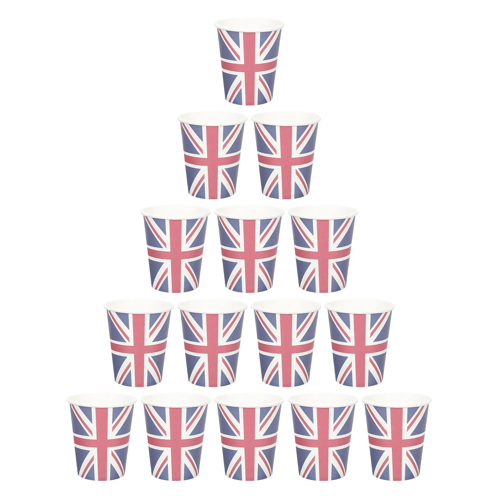

16Pcs Uk Flag Paper Cups Union Jack Design Disposable Drinking Cups for Party Home Restaurant Hotel Use Home Supplies