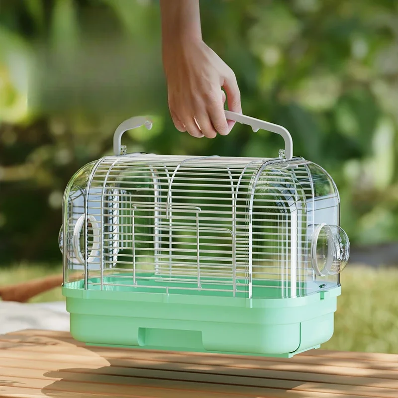 Wire Rectangular Small Cage for Small Birds and Canaries Rekord Equipped with Bird Standing Stick and trampa para palomas