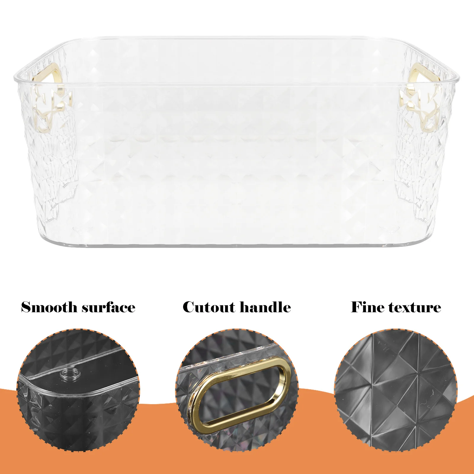 

Diamond Pattern Storage Basket Plastic Storage Organizer Bin for Home Desktop Makeup Cosmetics Holder Container