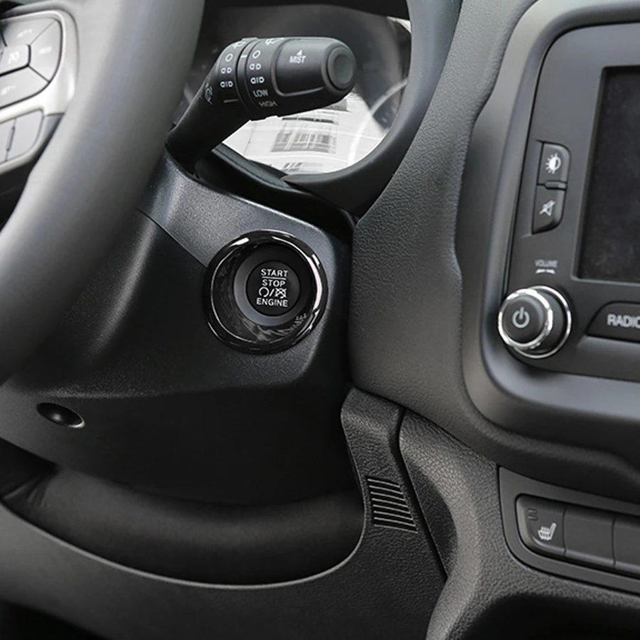 New 1Pcs ABS Car Interior Decoration Engine Start Stop Button Trim Ring For Jeep Renegade 2015 2016 2017 2018 2019 2020 image 5
