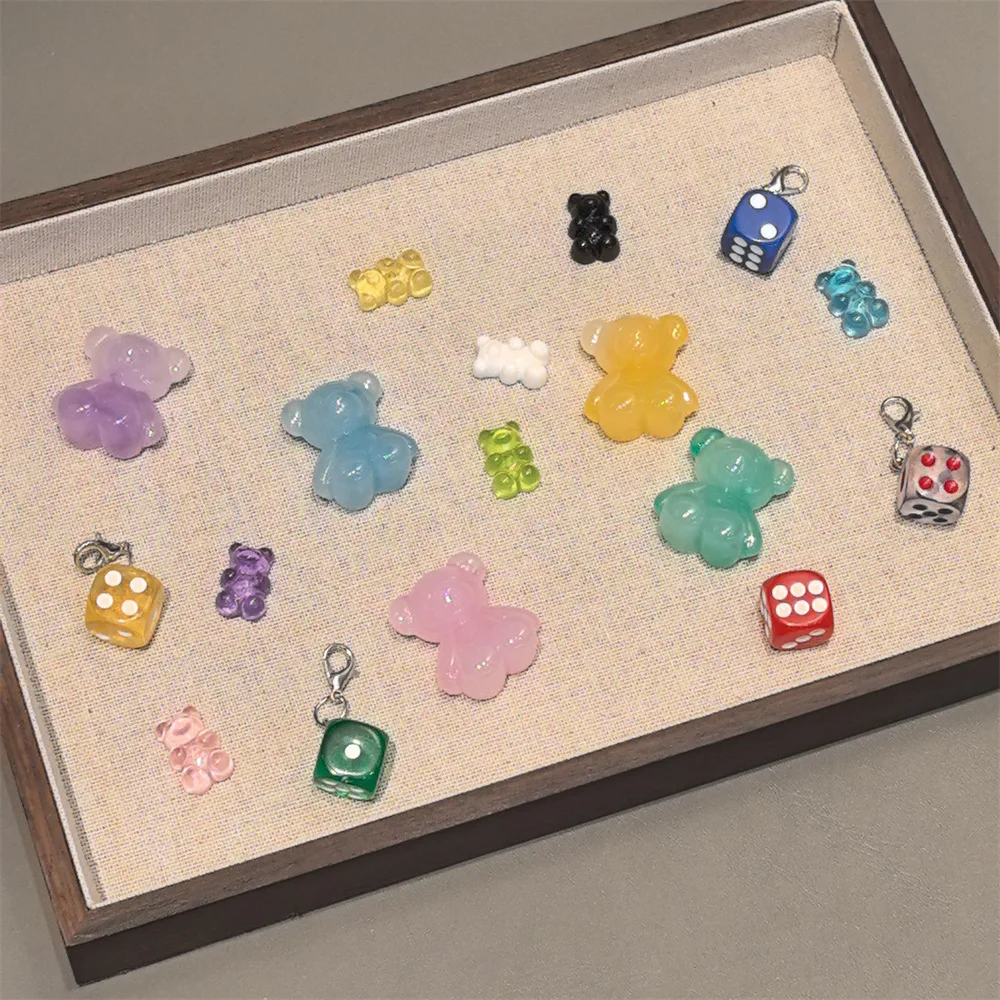 Shoe Charm Buckle Kids Cartoon Candy Bear Dice Detachable Premium PVC Multicolor Lightweight Sneaker Decoration