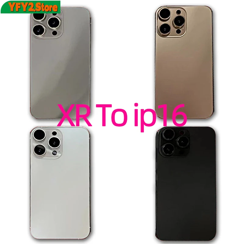 DIY Back Shell for iPhone, XR to 16 Pro, Back Cover, Housing XR Up to 16Pro with Big Camera Len,Fast Delivery