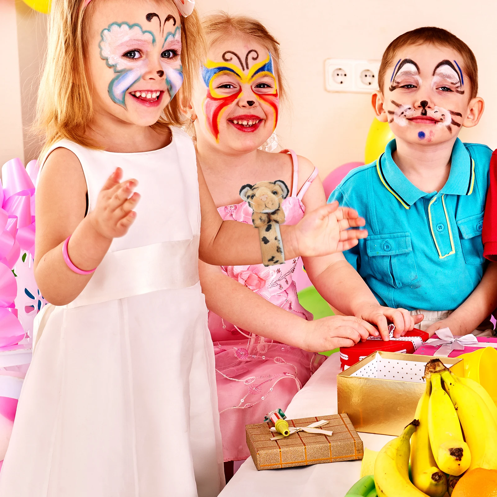 1pc simpatico braccialetto schiaffo elefante per bambini cinturino a scatto animale morbido e leggero bomboniere nella giungla giocattoli per costumi scolastici