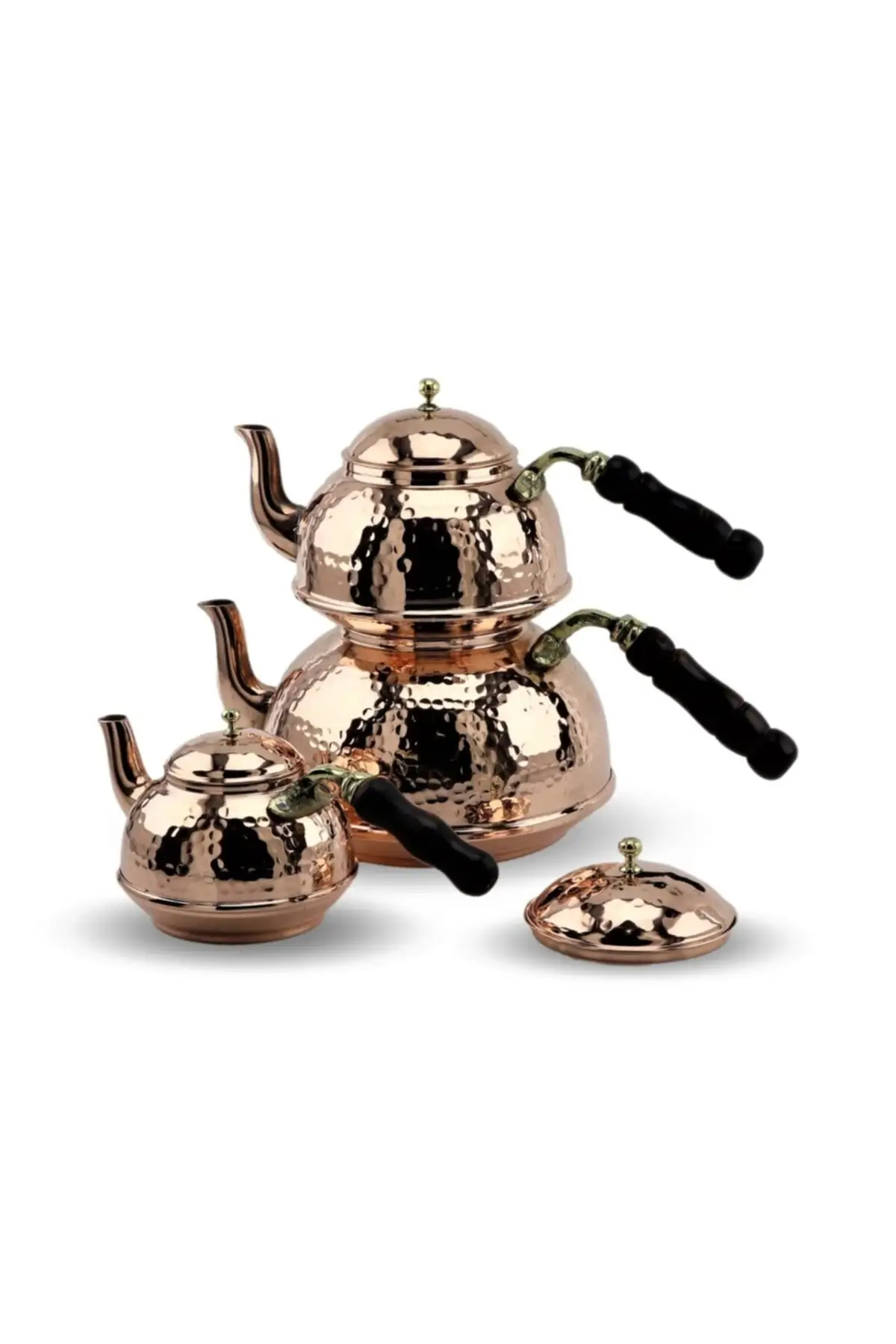 

DOLBOVI 3 size forged copper teapot set Cooper Tea Pots Handmade