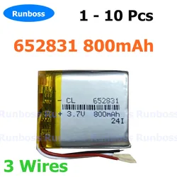 1-10pcs 652831 663032 3.7V 800mah Battery for JBL Everest Elite 300 E45 E45BT E55BT DUET BT GBL Live 650BT NC MP3 DVR Headphones