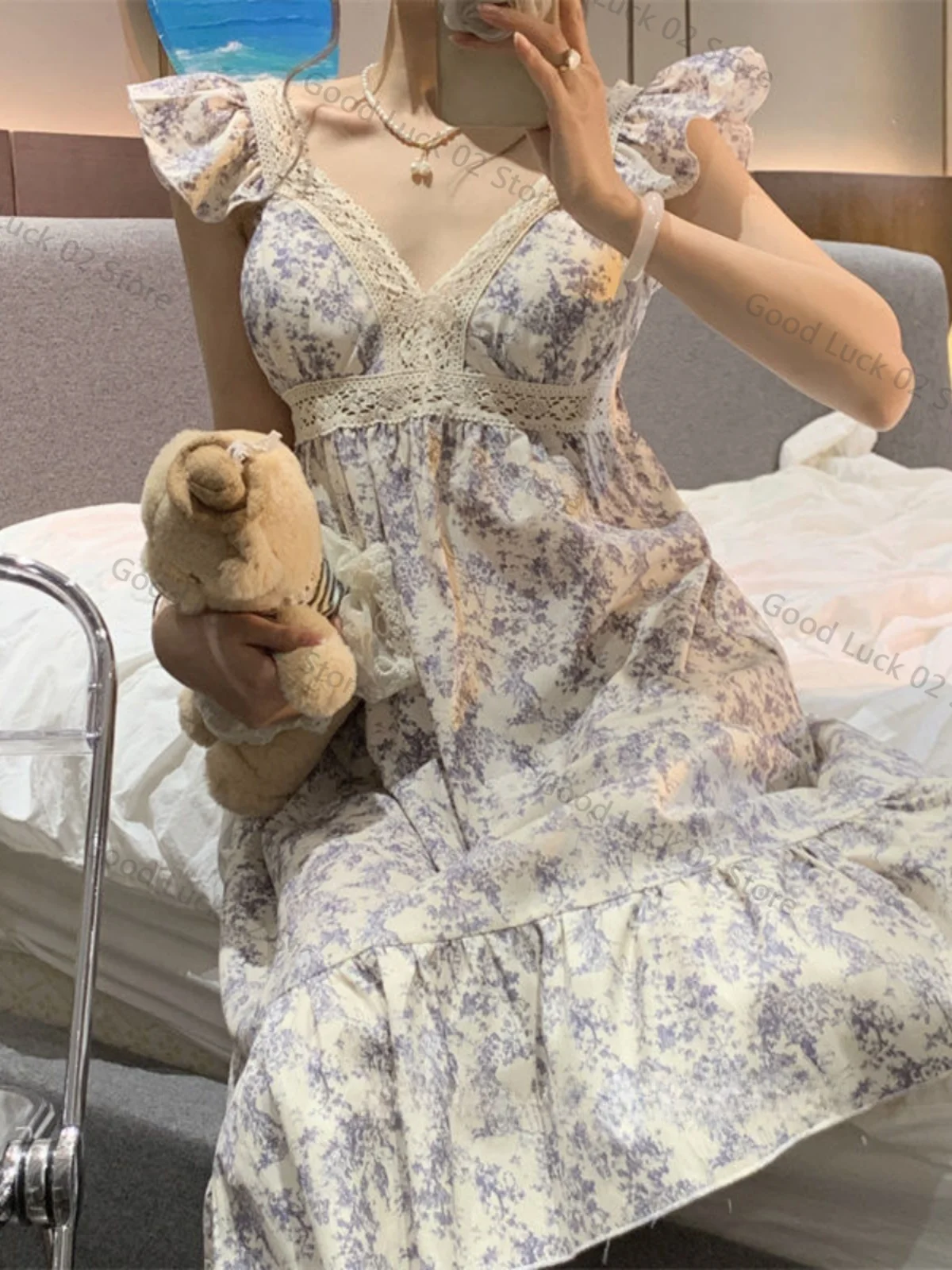 

Новинка 2025, женская одежда Sweet Sle, свободная летняя домашняя одежда ort Sve, уличная одежда для носки с накладкой на грудь, чистый хлопок