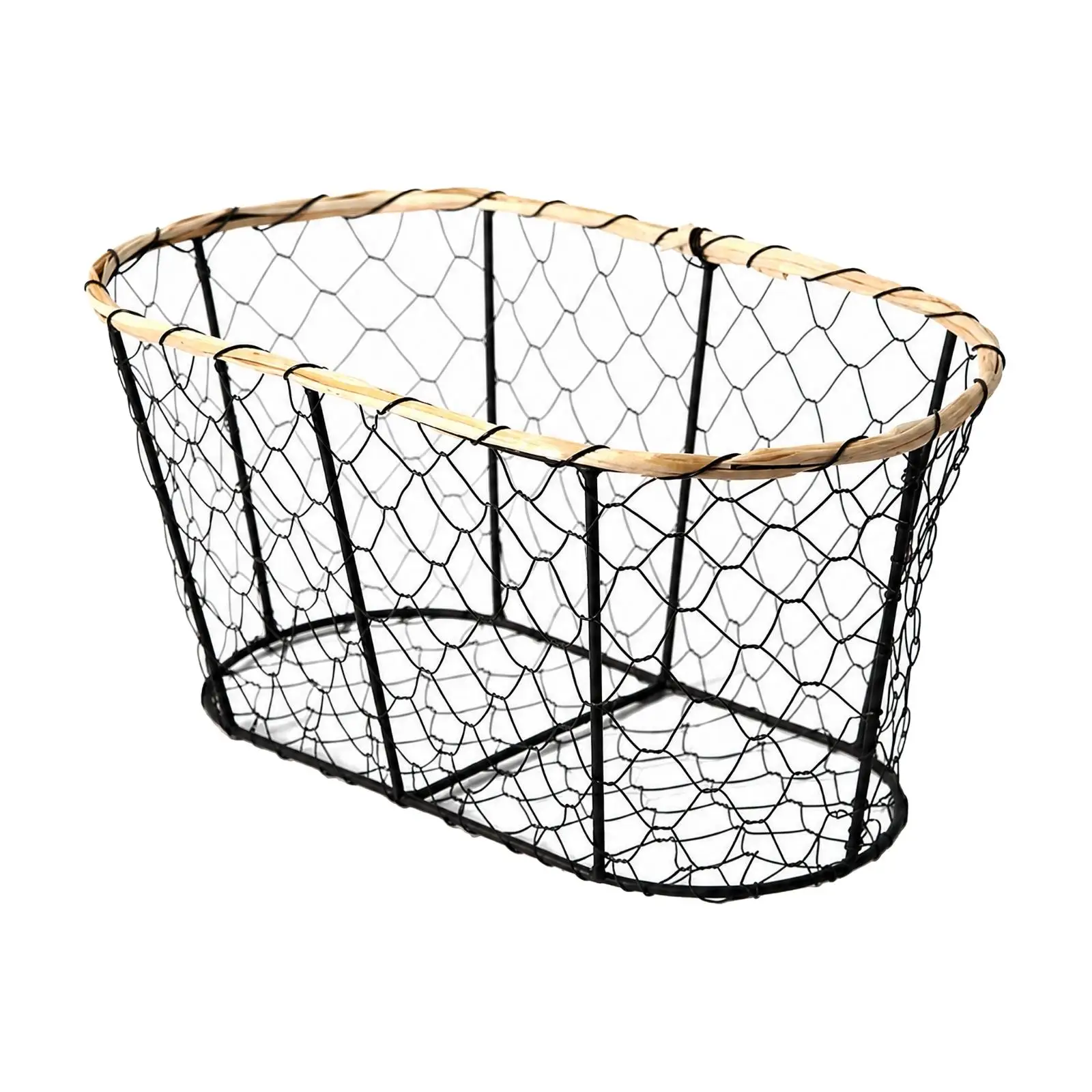 Oval Iron Wire Storage Basket Multi-Functional Oval Metal Wire Basket Versatile Breathable for Dining Table, Serving Areas