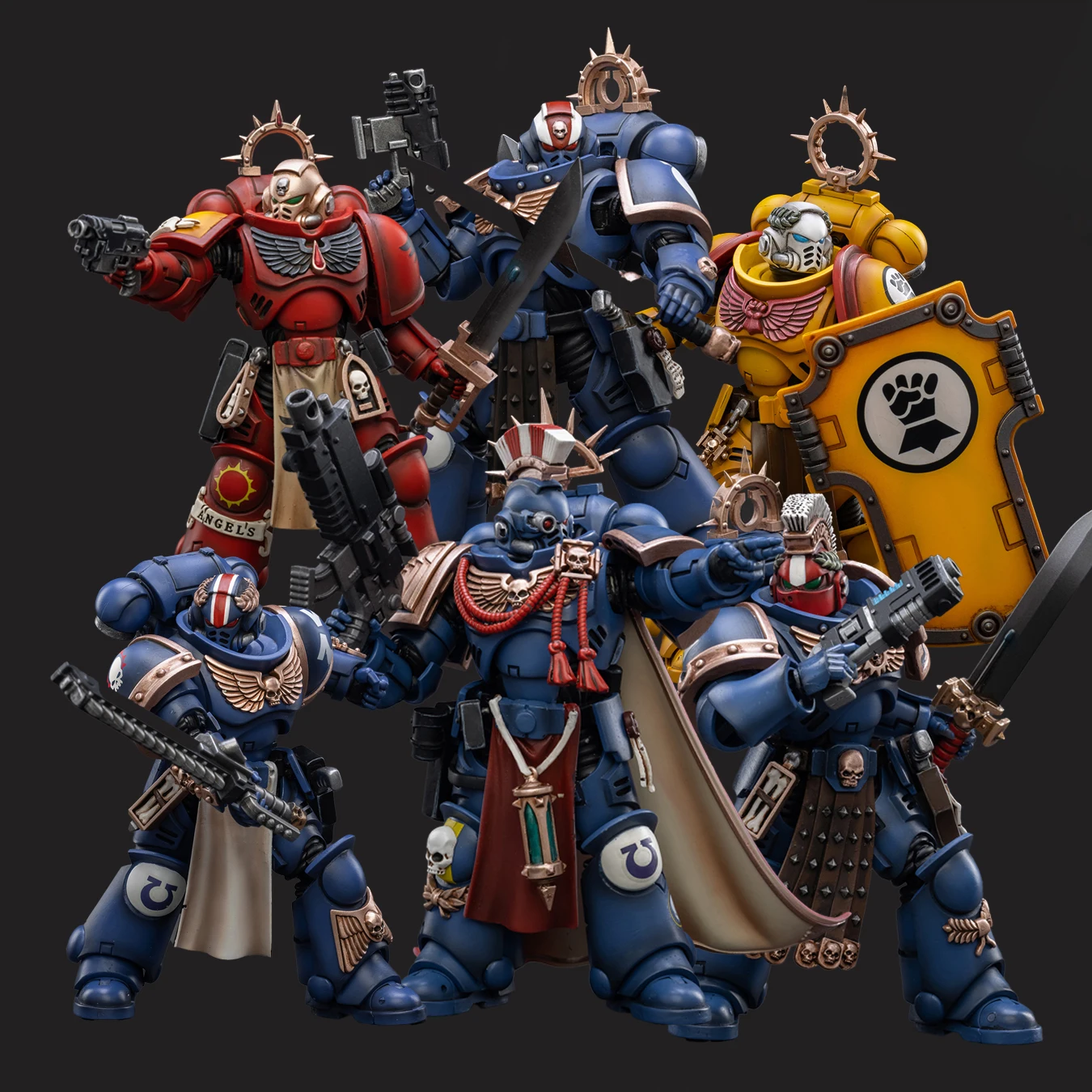 JOYTOY 1/18 Ultramarines Primaris Captain Sidonicus Blood Angels lmperial Fists Mecha Action Figure Anime Model Gift Collection