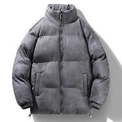 Kalınlaşmak erkekler kışlık ceketler ve mont Harajuku rüzgarlık büyük boy yastıklı Parkas giyim S-XXL