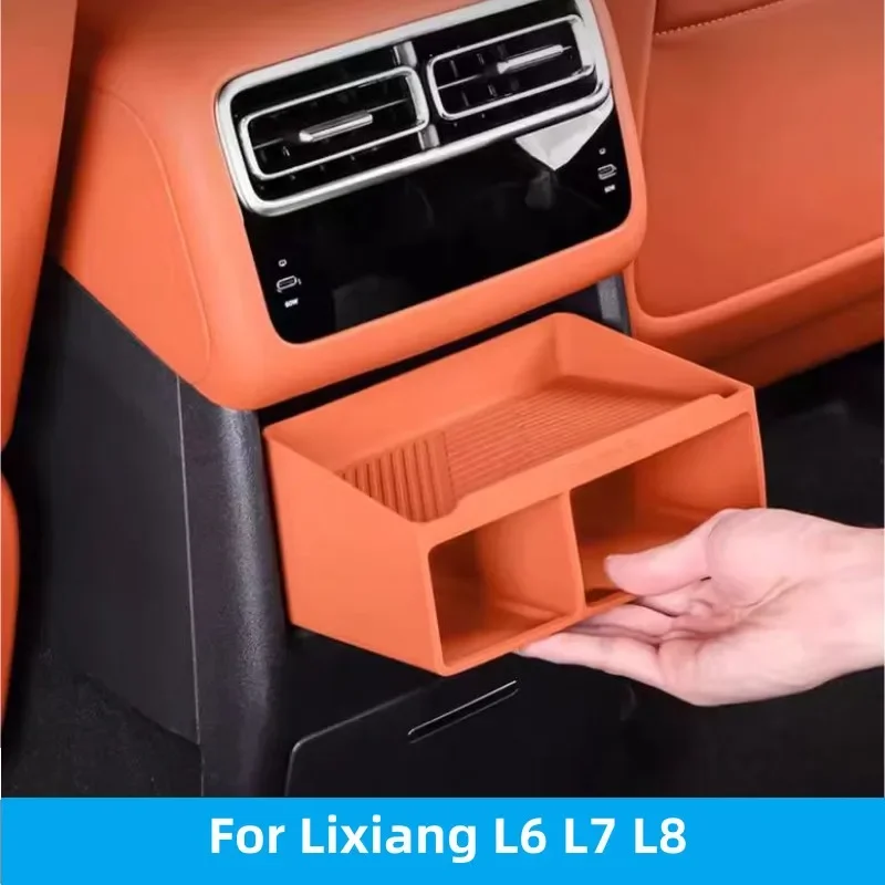 

Car Rear Air Conditioning Silicone Storage Box Silent Glasses Storage Case For Leading Ideal Lixiang L6 L7 L8 Car Accessories