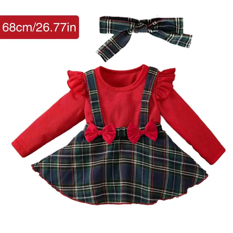 Cute Overall Dresses Plaid Christmas Overall Dress Cute Children Clothing Cotton Girls Clothes For Cold Weather image 6