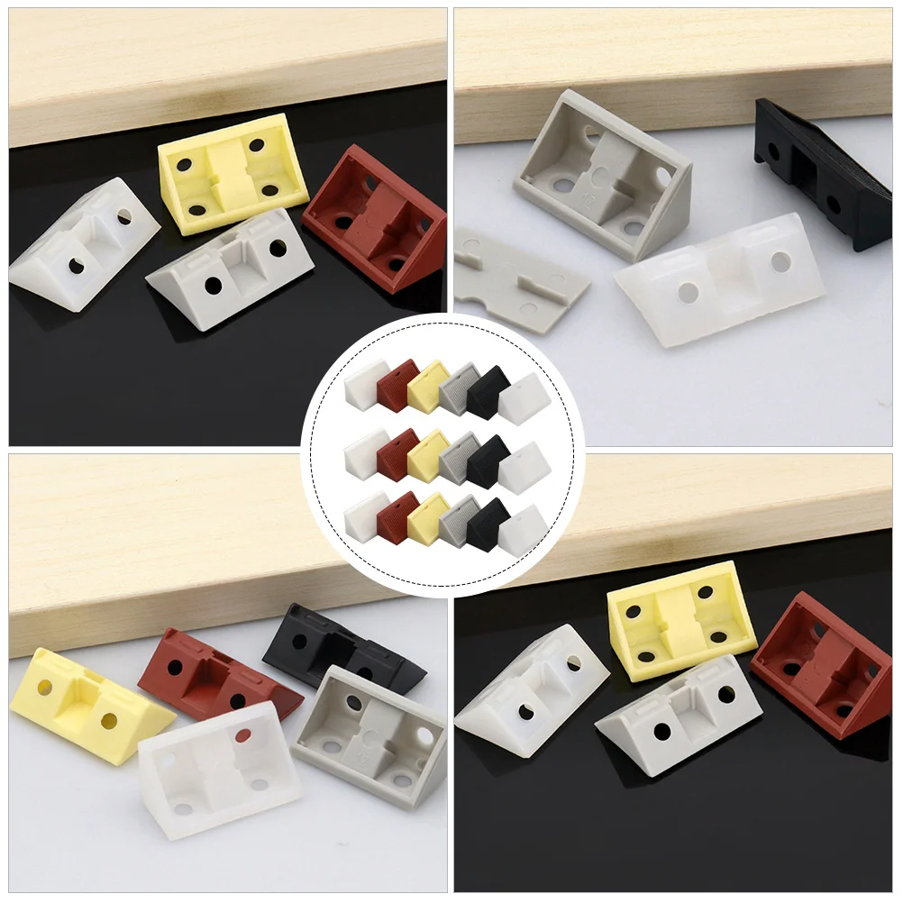 

60pcs Layer Shelf Support Brackets Plastic Corner Gusset For Cabinet Closet Door Mounting Holes Durable Lightweight
