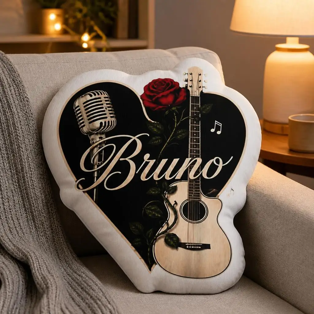 Bruno Music Heart Shaped Pillow Cushion Irregular Stuffed Throw Pillow for Sofa Home Decoration Gift