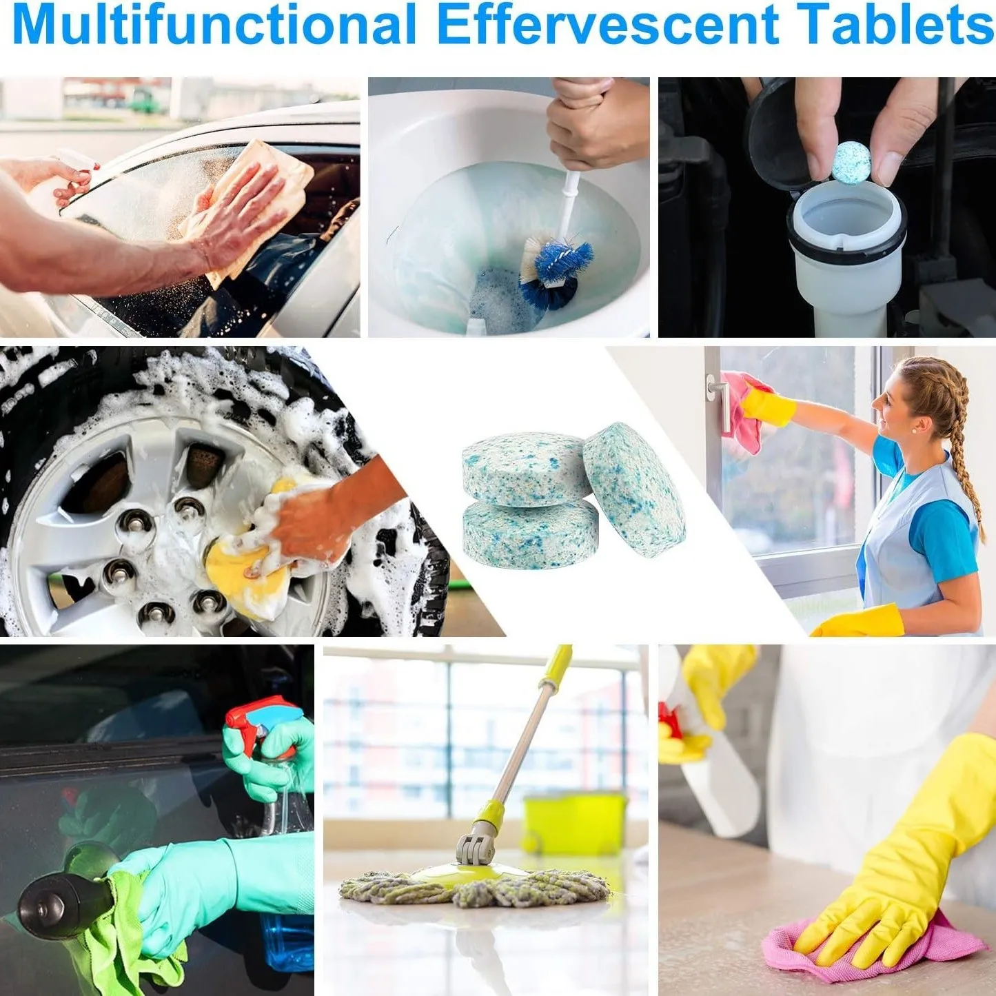 

5-100pcs Solid Cleaner Car Windscreen Cleaner Effervescent Tablet Auto Wiper Glass Solid Cleaning Concentrated Tablets Detergent