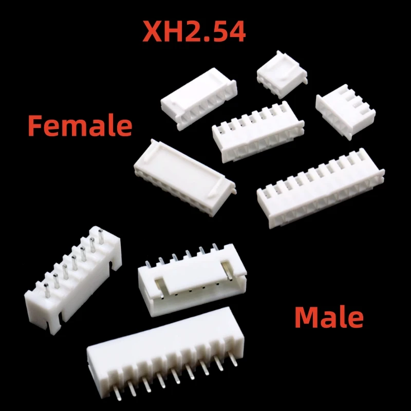 50PCS JST XH2.54 Terminals Plastic Shell Male Plug + Female Socket Wire Connector XH 2.54 2/3/4/5/6/7/8/9/10/11/12/13/14/15/16P