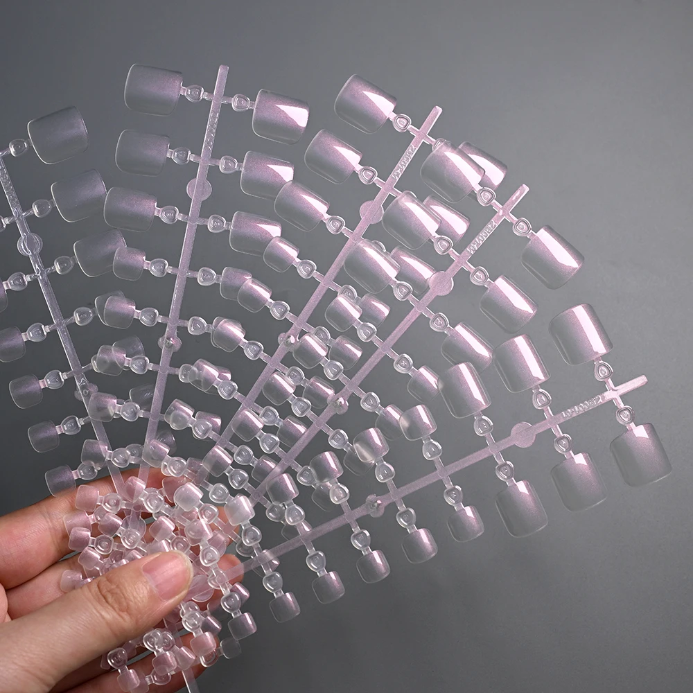 120 Stück einfache, glänzende, kurze, quadratische, künstliche Zehennägel, perlmuttartig, glitzernd, verchromt, falsche Zehennägel, Braut, Hochzeit, zum Aufdrücken der Zehennägel