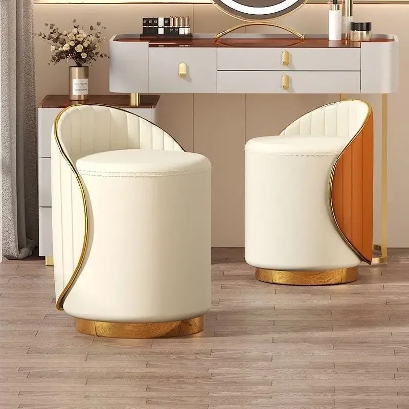 

Современный простой стул для туалетного столика со спинкой, роскошный высококачественный табурет для макияжа для девичьей спальни, пуфик для маникюра, домашняя мебель