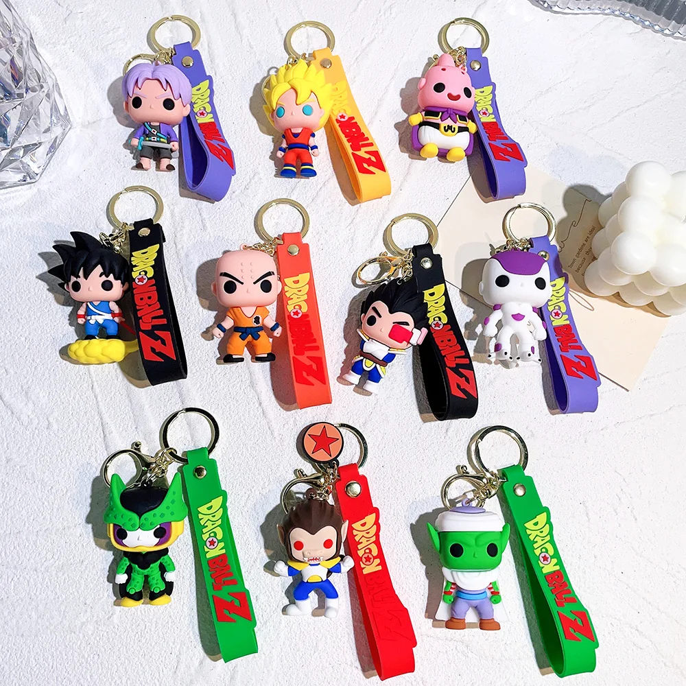 Cartoon Anime Dragon Ball Keychain Figure Key Chain Fashion Jewelry Beerus Son Goku Ozaru Vegeta Keyring Bag Pendant Gifts