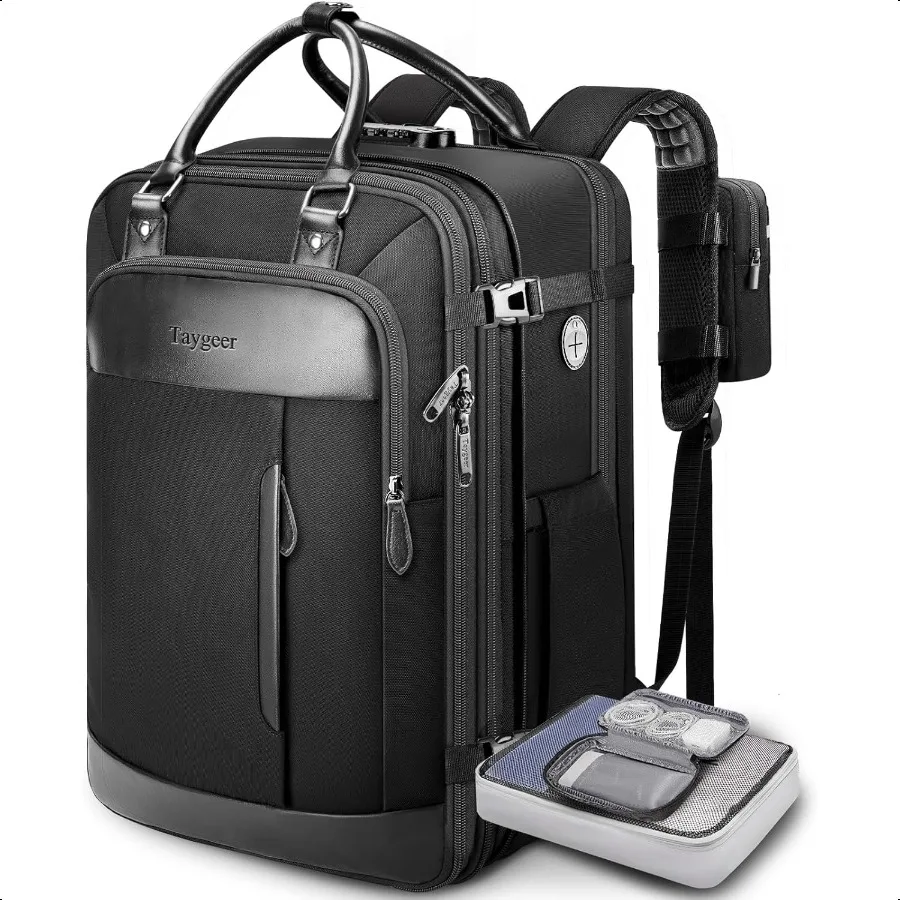 

Expandable Carry on Backpack TSA Appd Personal Item Travel Backpack with Shoe Compartment Packing Cube AntiTheft Lage Back Pack