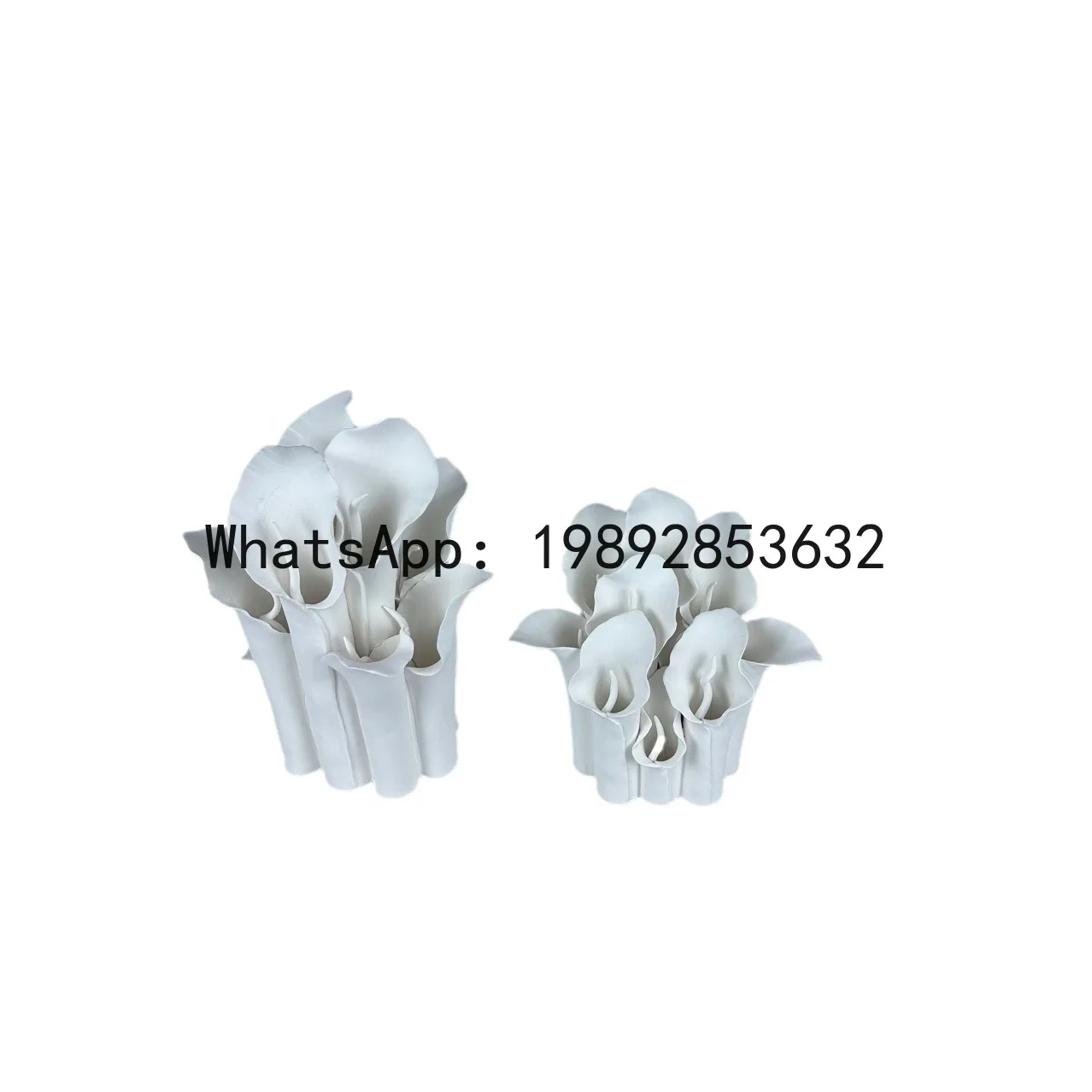 Ceramic Handicraft Flower Vase Flower Vase Pleated Petal Shape Irregular Abstract Decorative Figurines Decoration Accessories