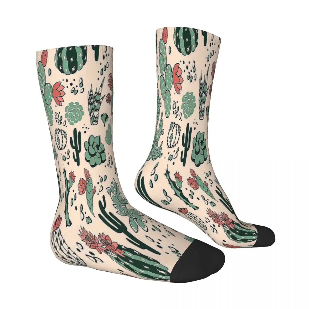 Succulent Pattern Socks Male Mens Women Winter Stockings Harajuku