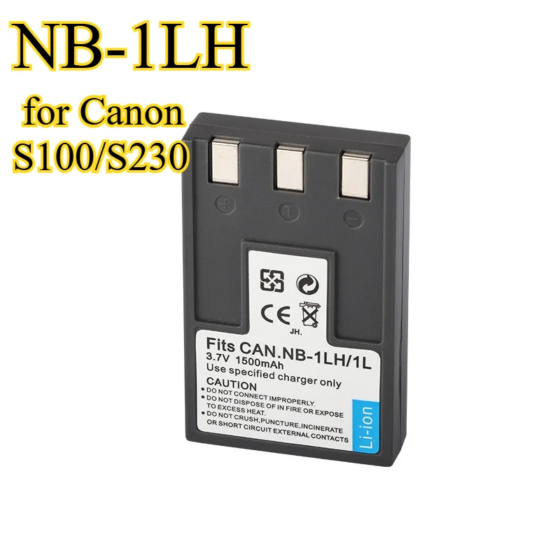 

NB-1LH 1500mAh Battery for Canon S100/S230/S300/S410/S500 40% Extra Power USB-C PD 18W Fast Charge Compact Camera Power