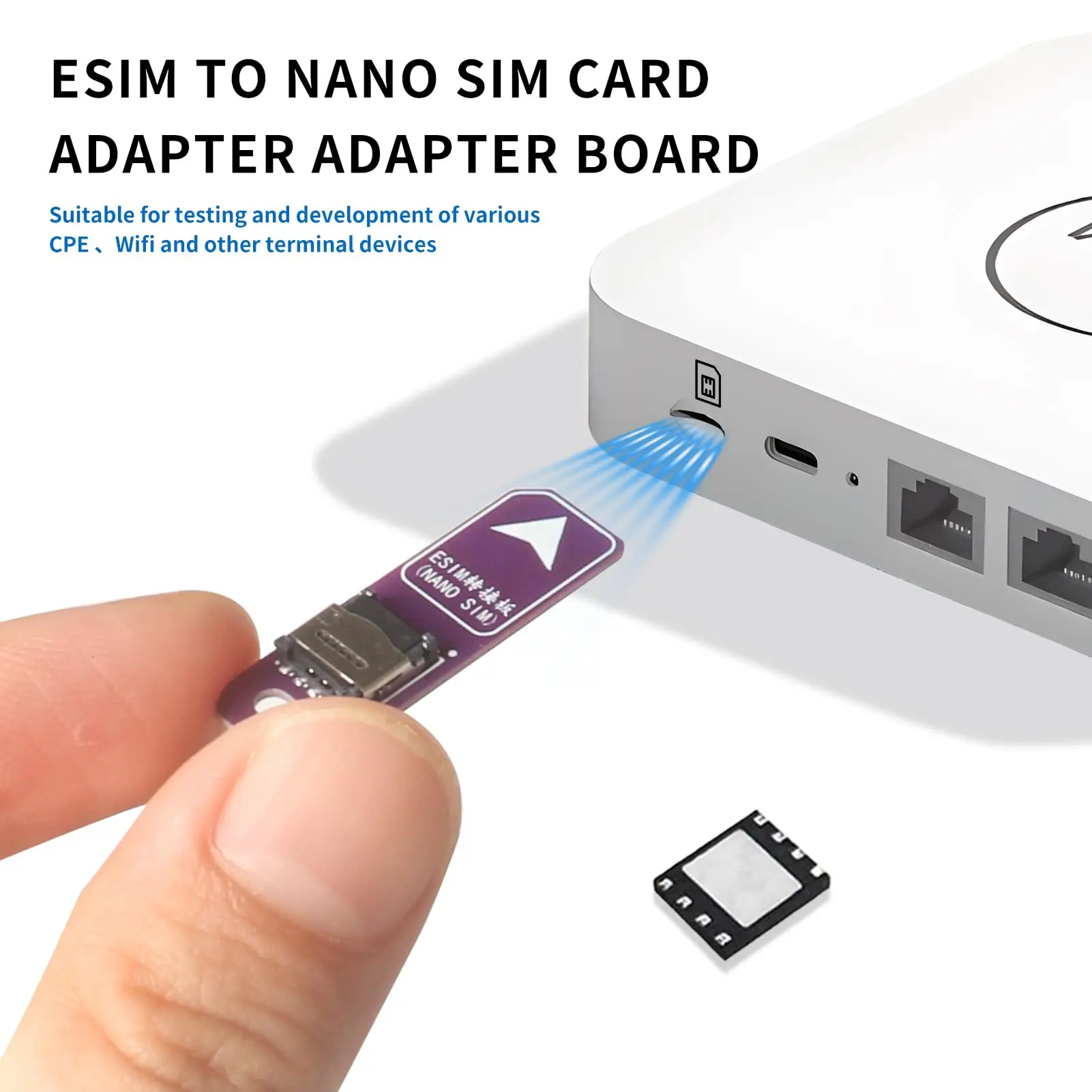Solderless Test Cable Equipped with 5×6mm Chips, Special Test Wire for ESIM to Nano SIM Card Adapter Conversion Board