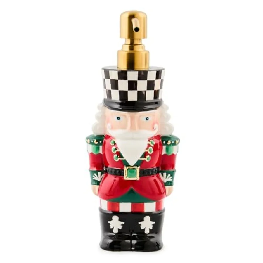 

Ceramic Liquid Soap Dispenser for Bathroom Kitchen Nutcracker Design White Finish Leak-Proof Pump with Modern Style