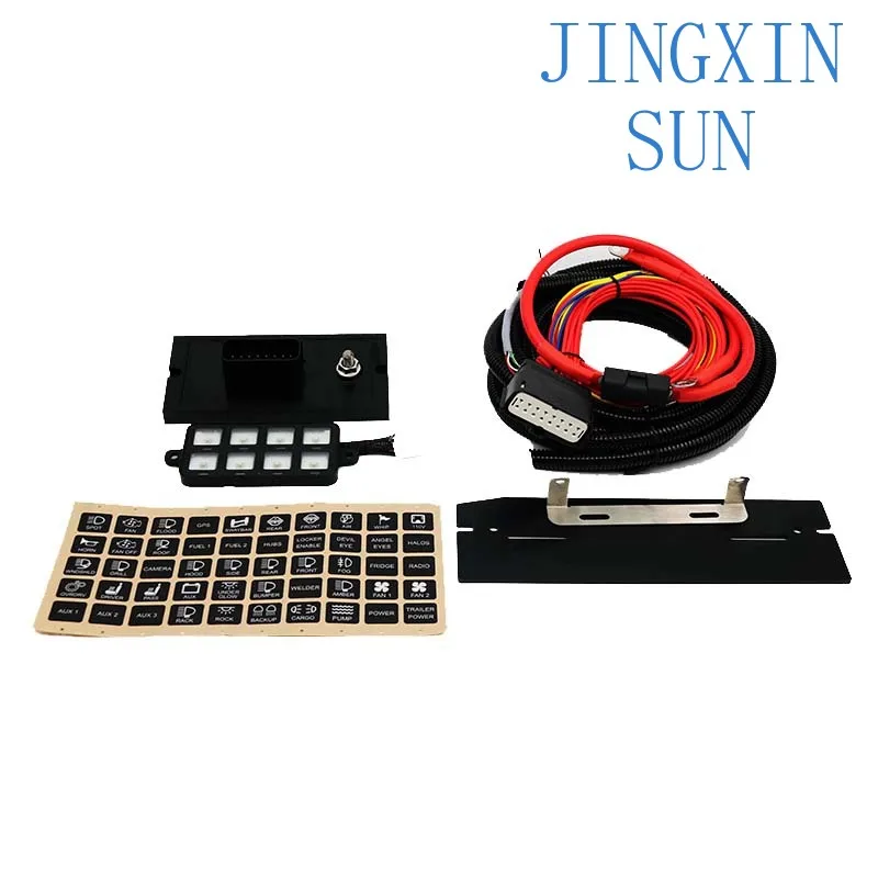 Dc12V 24V  Rgb Light On Off Control Alloy 8 Gang Switch Panel With Prewire  For Car Bus