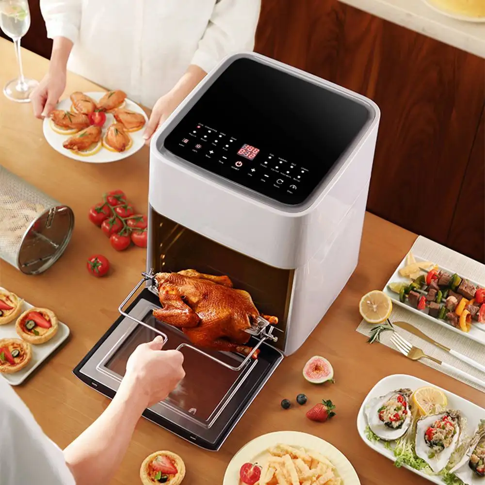 1. New 8L Visible Oil-Free Hot Air Baking Station Digital Control With Rapid Air Circulation For Chicken And Steak Craft