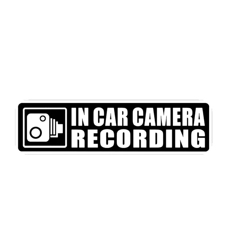 Jpct warning camera Vinyl Sticker for cars, waterproof and sunscreen PVC accessories decal, covering scratches 13cmx 3.3cm,