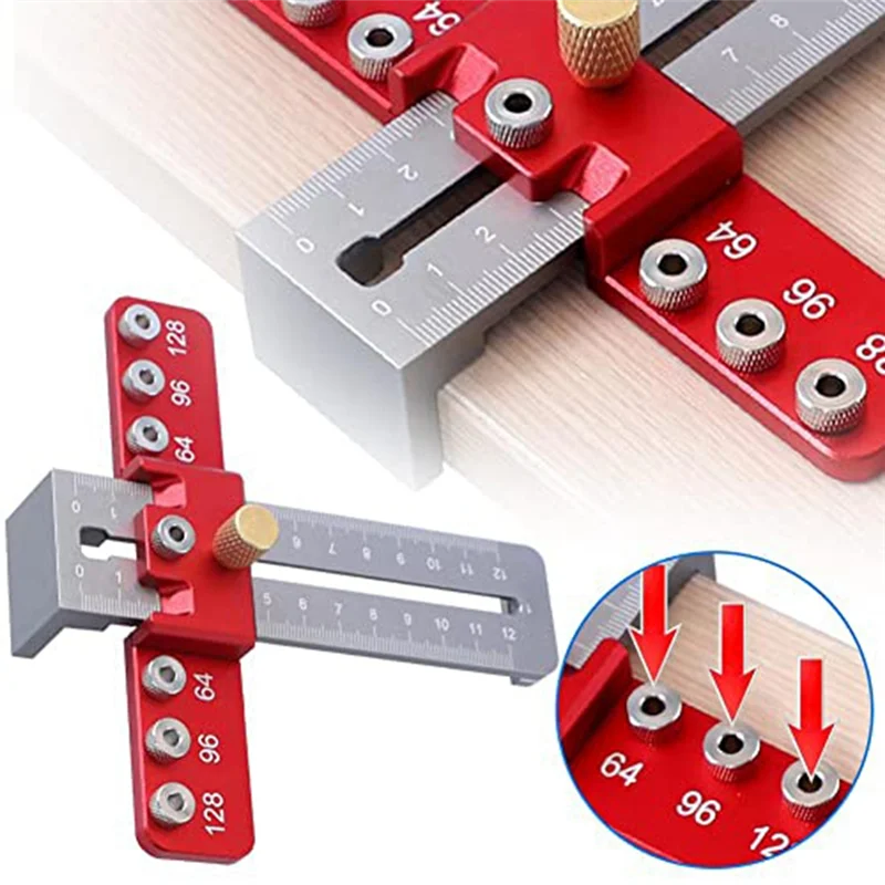 Cabinet Hardware Jig Tool,Adjustable Drill Template Guide Tool, Punch Locator Drill Guide for Installation Of Drawer