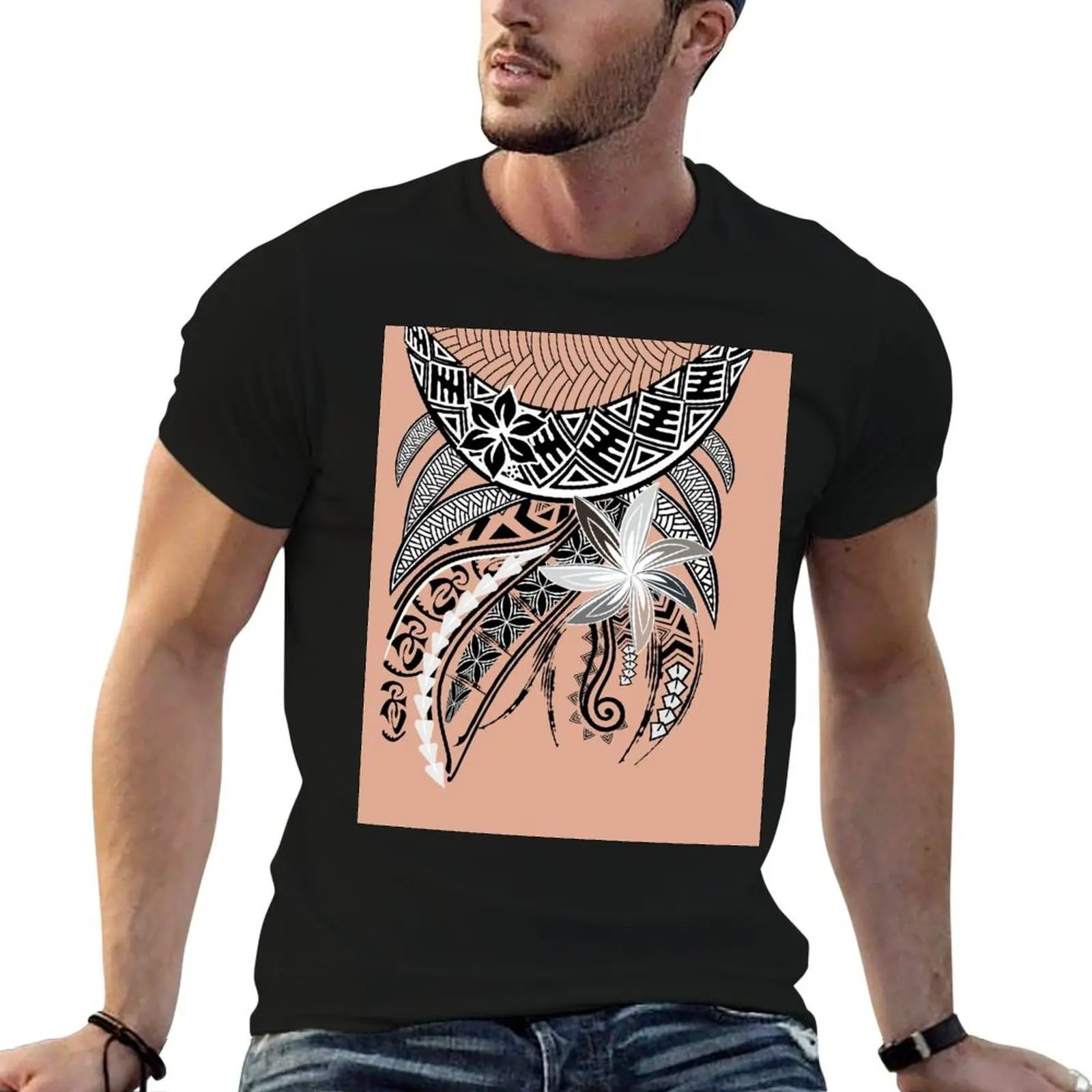 

Polynesian Tribal Collar T-Shirt man t shirt cotton high quality t shirts for man slim fit T-Shirt