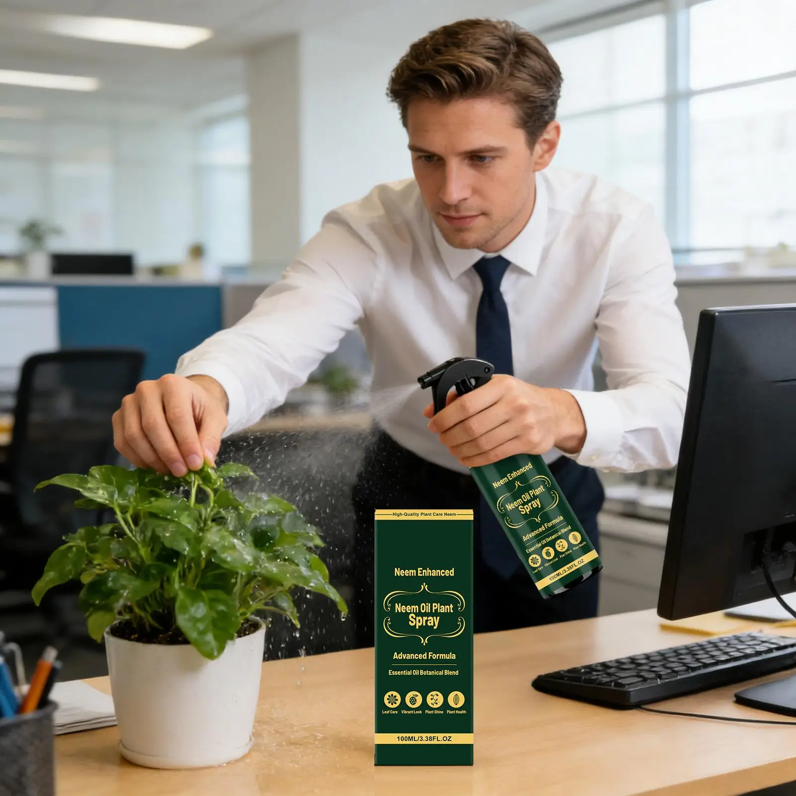 Neem Oil Mint Plant Spray Natural Essential Oil PestControl Promote Root Health Growth Flower Fertilizer Yard Patio Plant Care