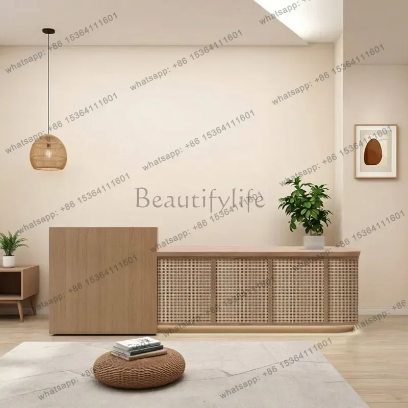 LSFrench Retro Style Homestay Bar Nordic Beauty Salon Restaurant Consultation Reception Counter Commercial Furniture Balcao FYRD